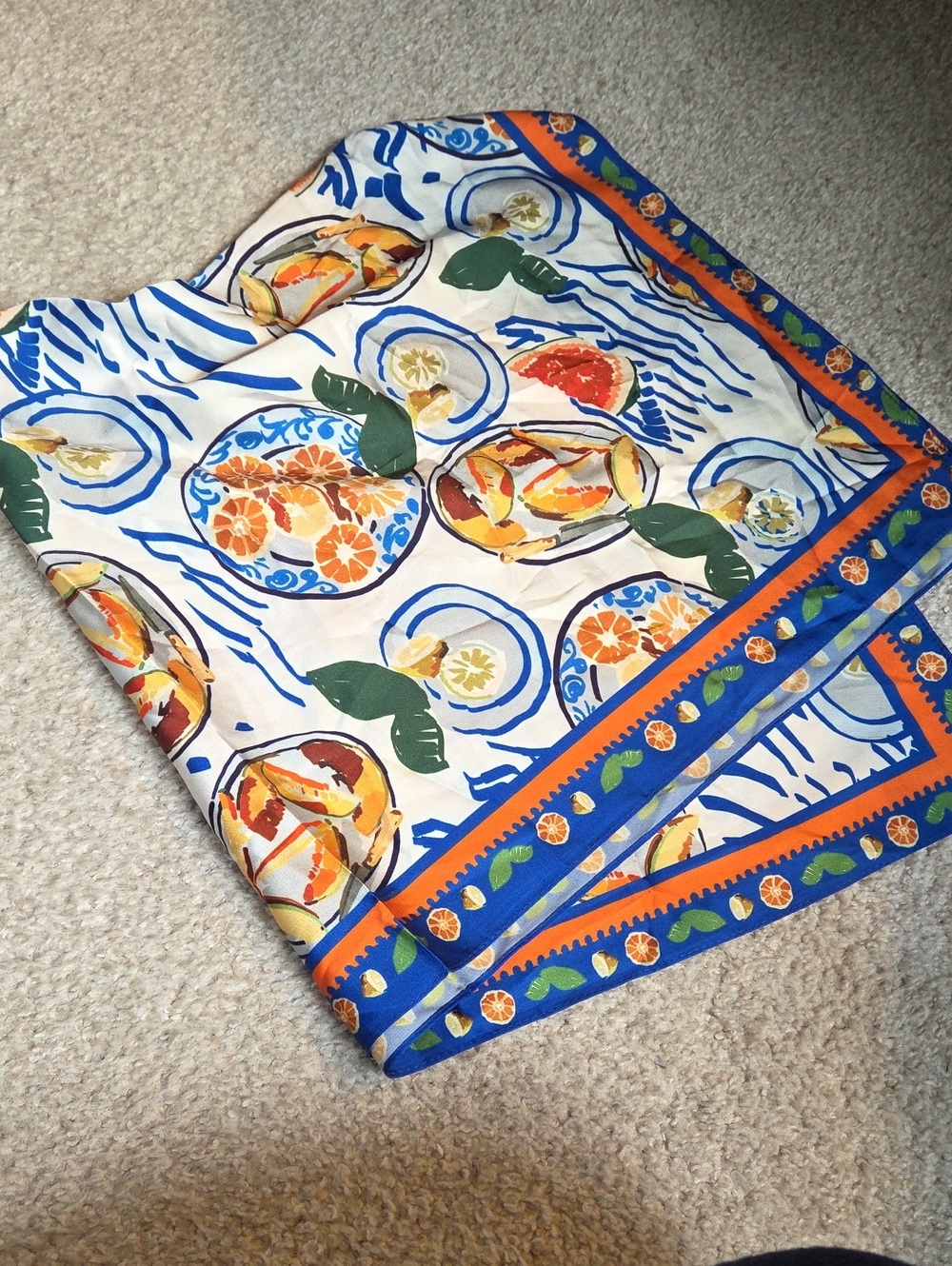 Fruit Print Satin Bandana
